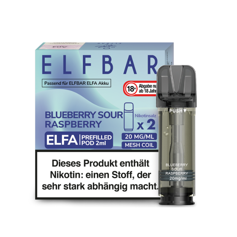 Elfbar Elfa Blueberry Sour Raspberry 20mg Nikotin 2er Pack