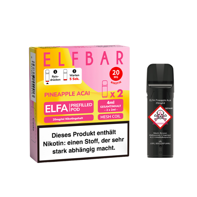 Elfbar Elfa Pineapple Acai 20mg Nikotin 2er Pack