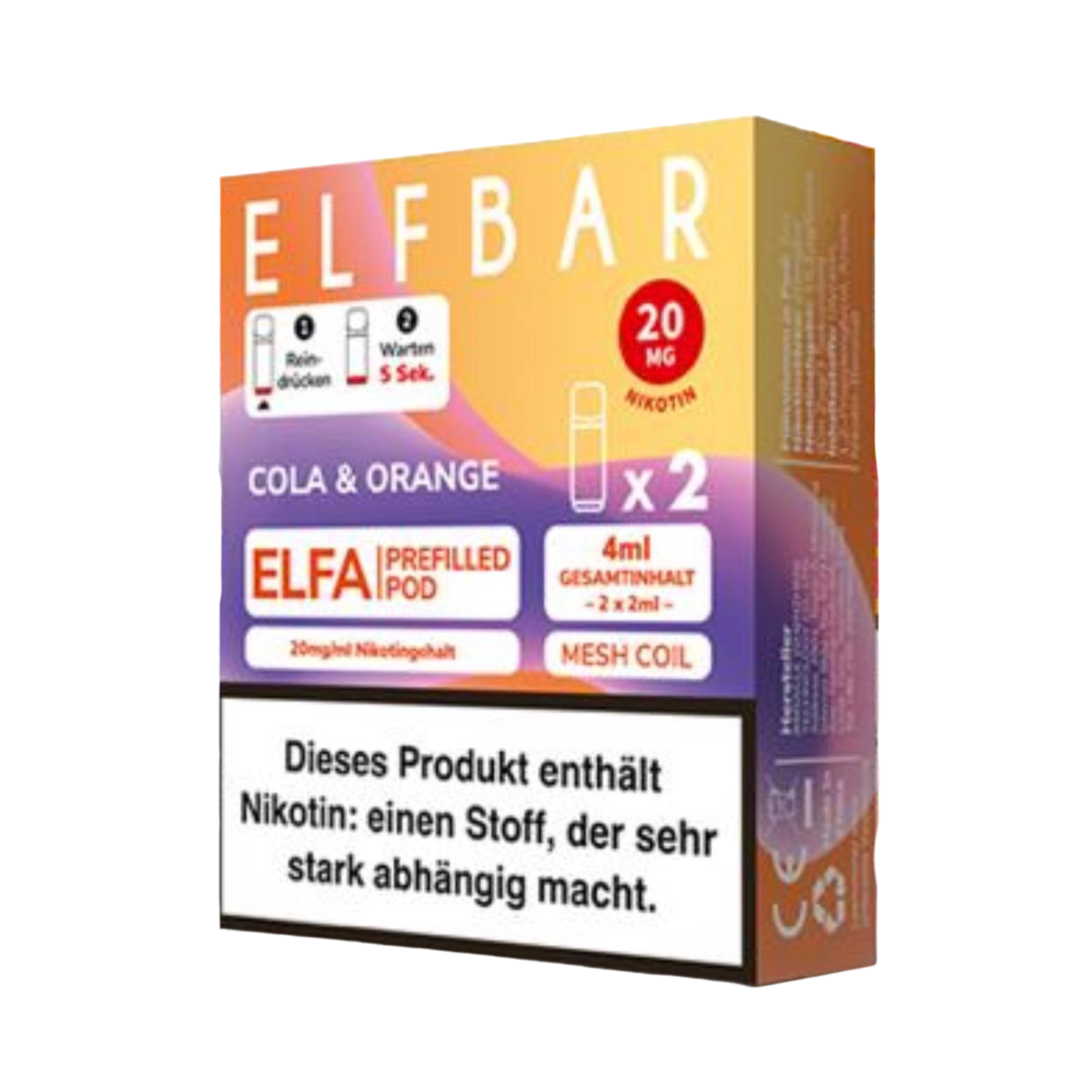 Elfbar Elfa Cola & Orange 20mg Nikotin 2er Pack