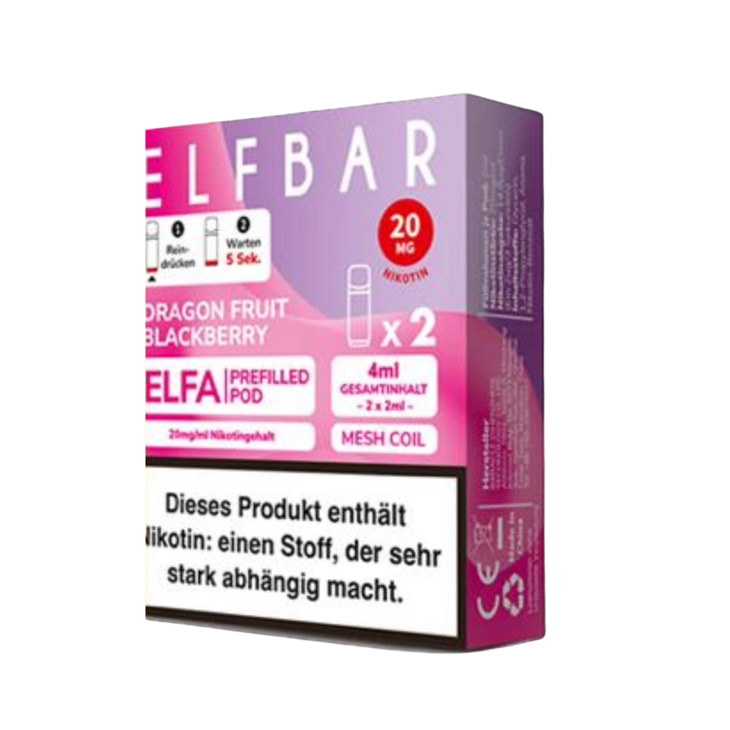 Elfbar Elfa Dragonfruit Blackberry 20mg Nikotin 2er Pack