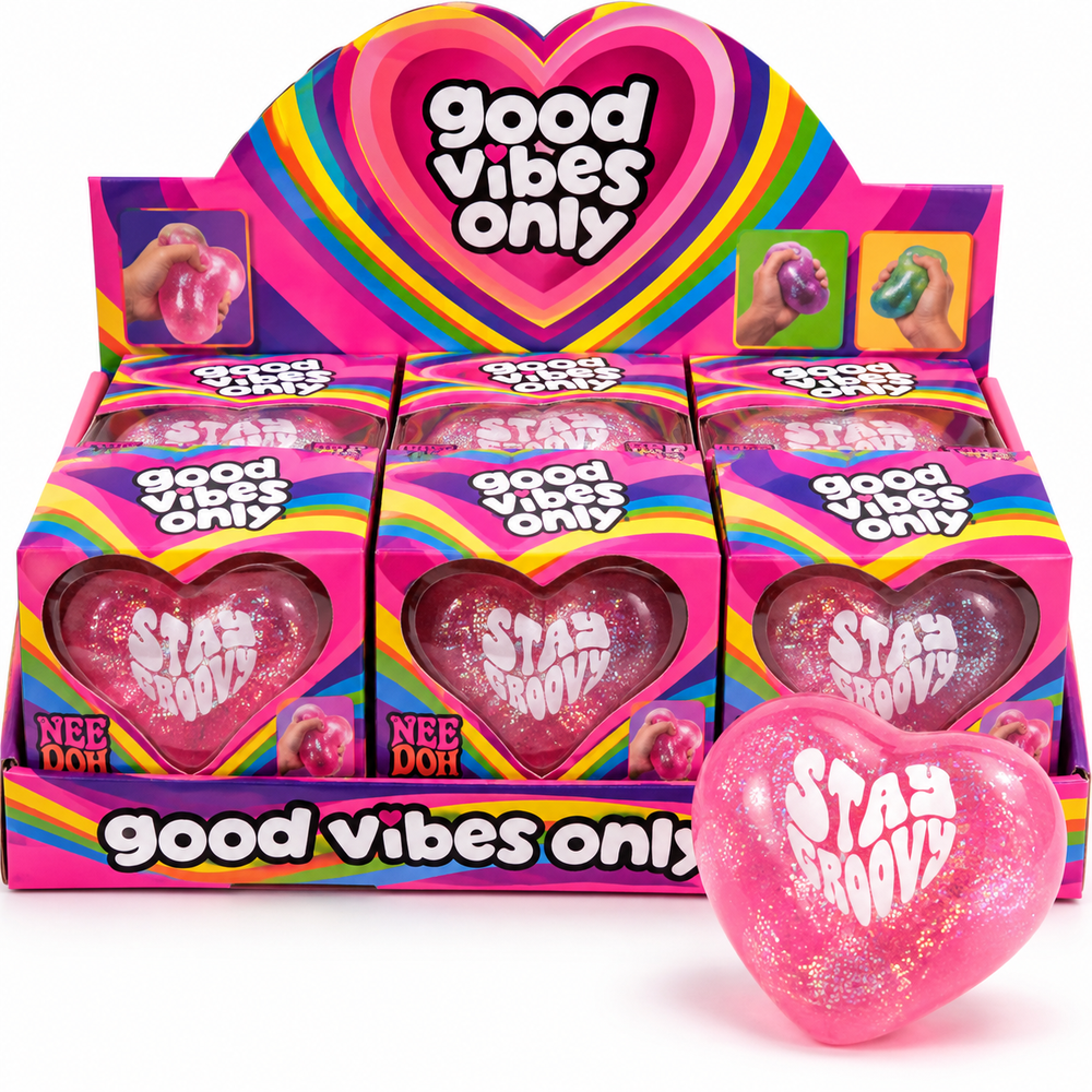 Good Vibes Only – Stay Groovy Glitter Heart