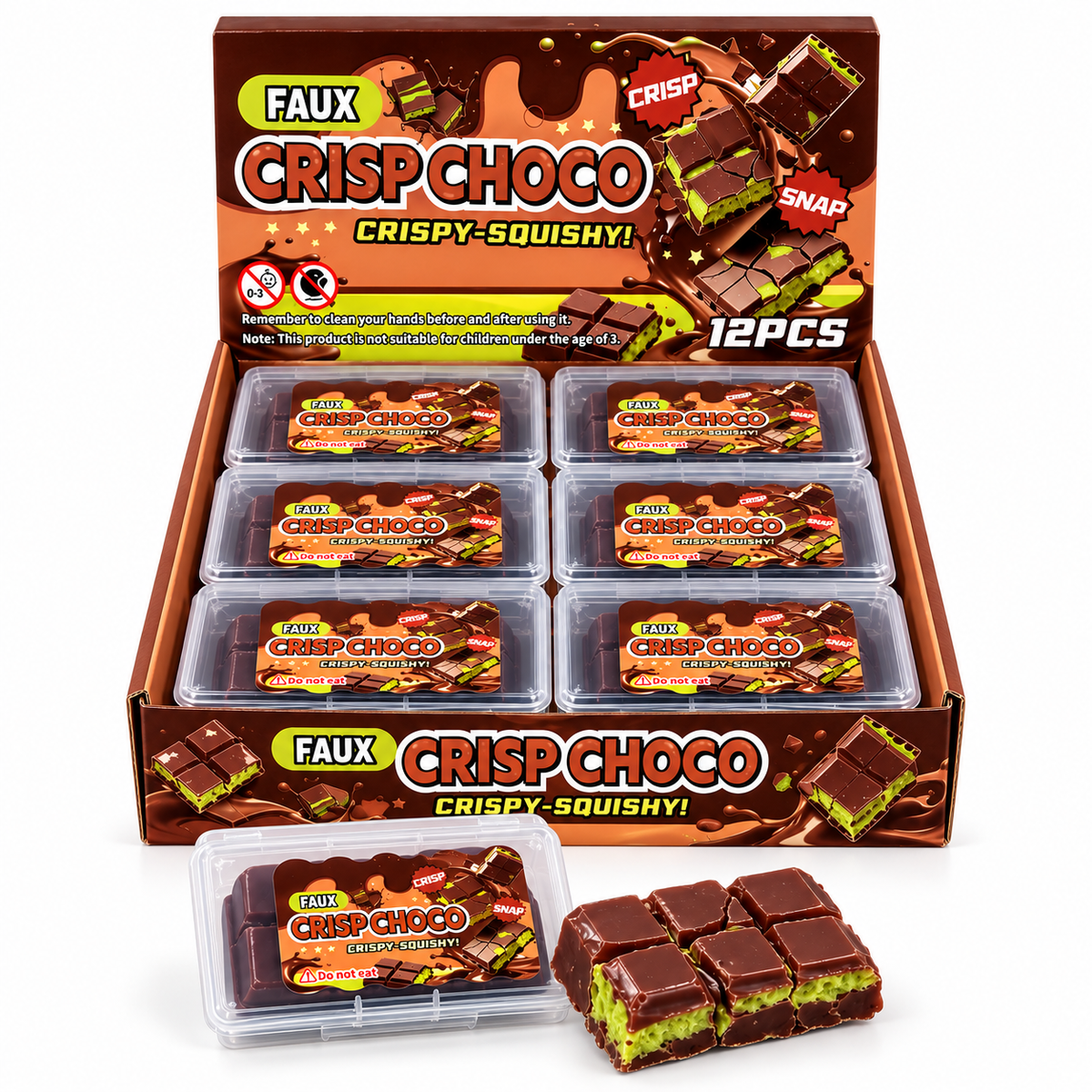 Faux Crisp Choco – Crispy Squishy (Braun/Grün) - My Candytown