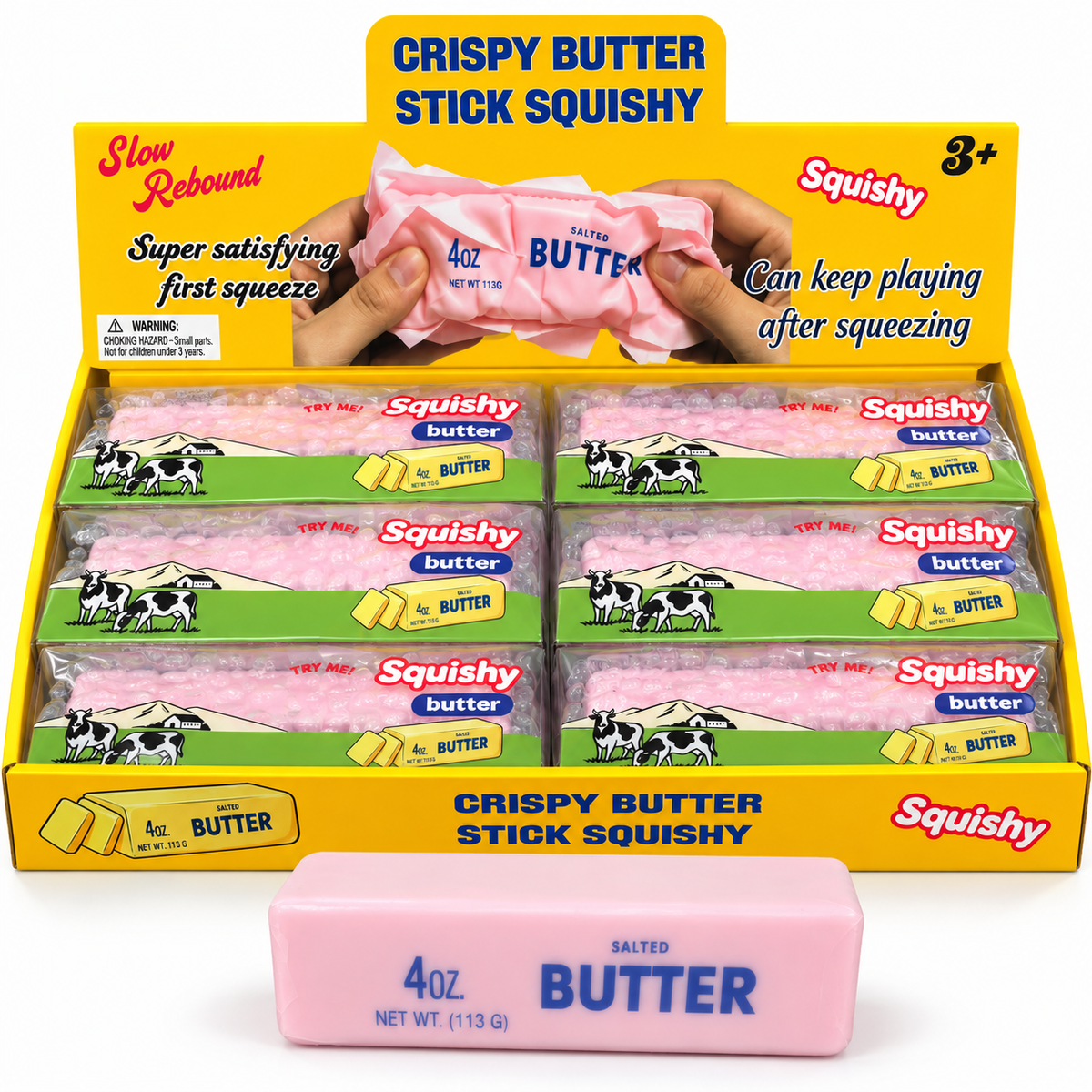 Crispy Butter Stick Squishy – 4 oz (Pink) - My Candytown