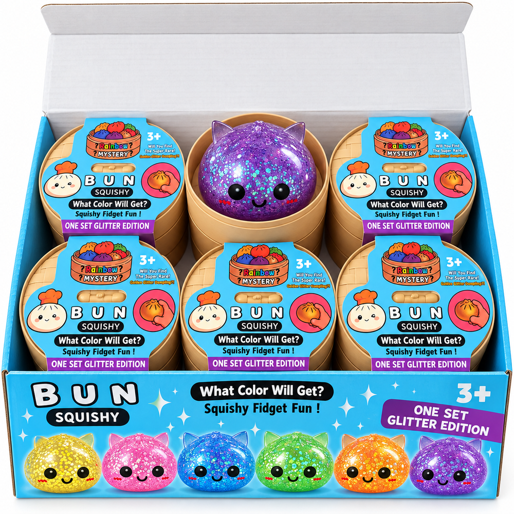 Rainbow Mystery Einhorn Squishy Bun – Glitter Edition - My Candytown