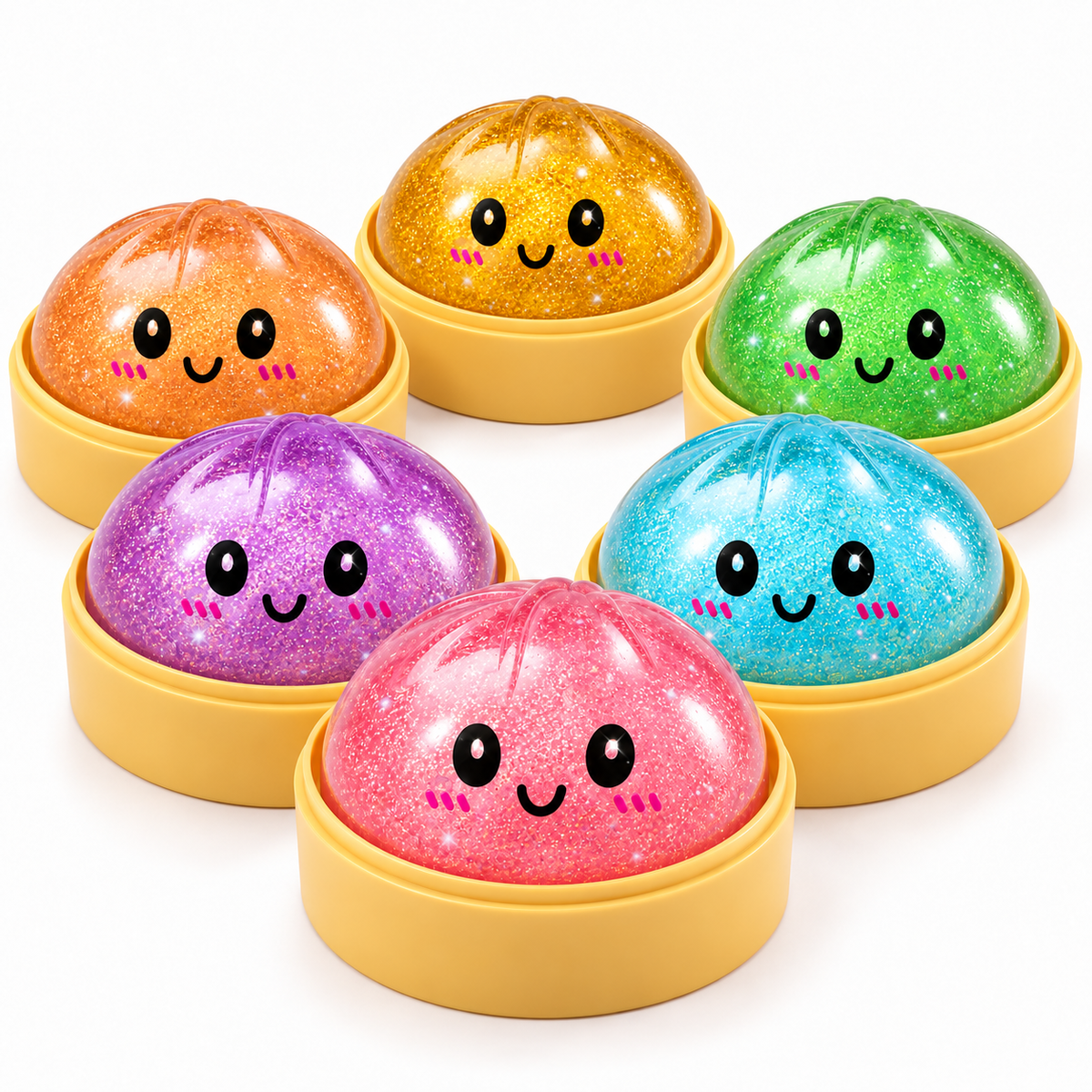 Glitter Bun Squishy – In 6 Farben