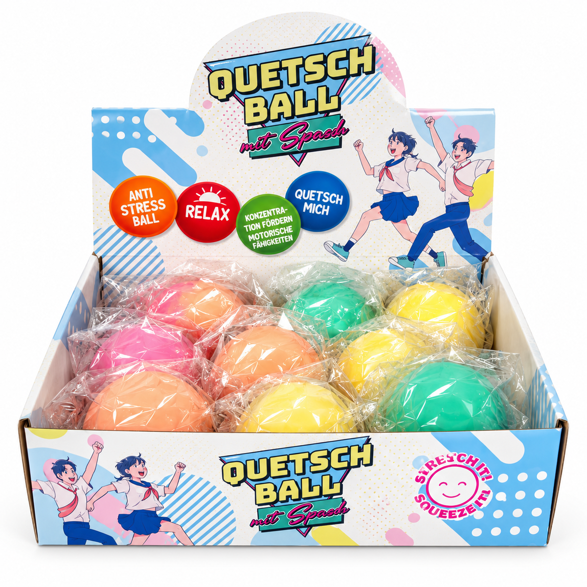 Quetsch Ball – Anti-Stress-Ball, verschiedene Farben