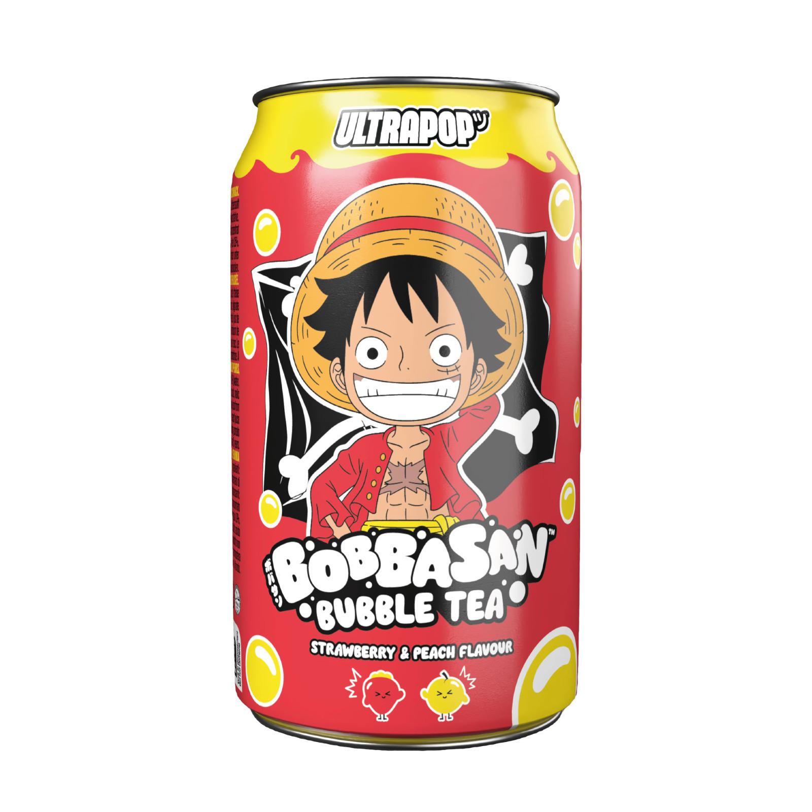 BOBBASAN ONE PIECE Bubble Tea Strawberry Peach 320ml - My Candytown
