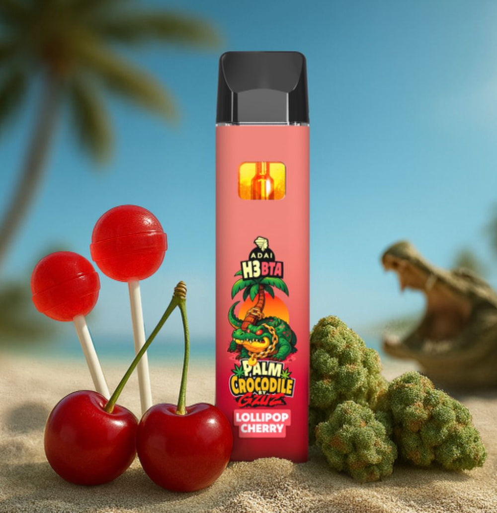 Palm Crocodile H3BTA Vape - Lollipop Cherry 1ml - My Candytown